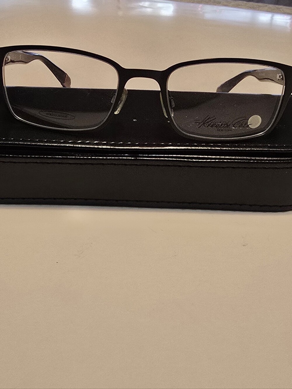NEW  Kenneth Cole Men's Black Rectangular Metal Optical Frames